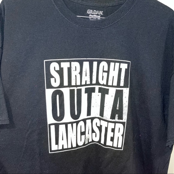 Straight Outta lancaster black T-shirt men’s size 3 XL - Picture 2 of 4